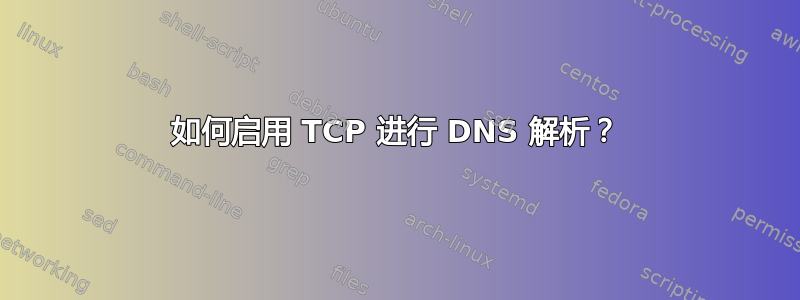 如何启用 TCP 进行 DNS 解析？