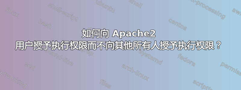 如何向 Apache2 用户授予执行权限而不向其他所有人授予执行权限？