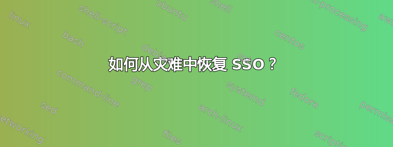 如何从灾难中恢复 SSO？