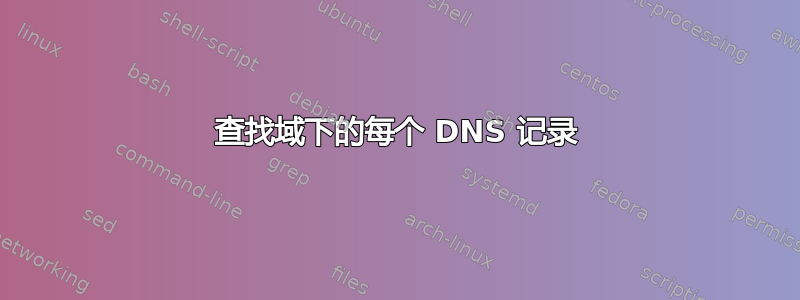 查找域下的每个 DNS 记录