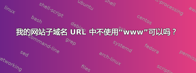 我的网站子域名 URL 中不使用“www”可以吗？