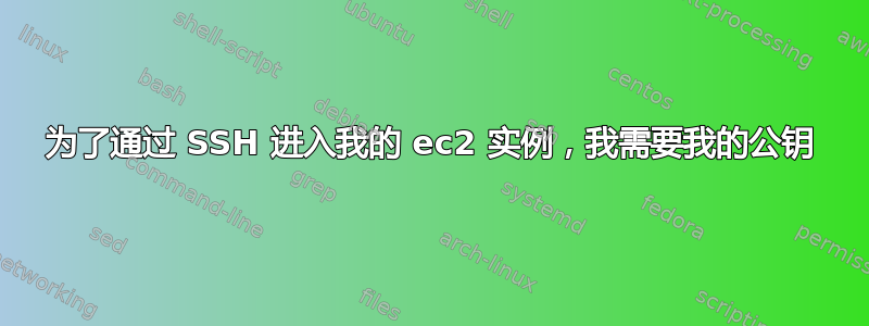 为了通过 SSH 进入我的 ec2 实例，我需要我的公钥