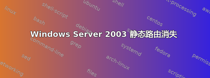 Windows Server 2003 静态路由消失