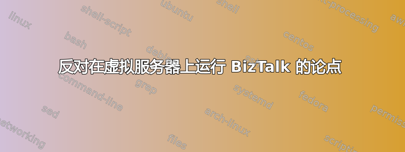 反对在虚拟服务器上运行 BizTalk 的论点