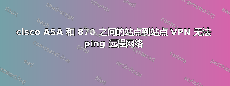 cisco ASA 和 870 之间的站点到站点 VPN 无法 ping 远程网络