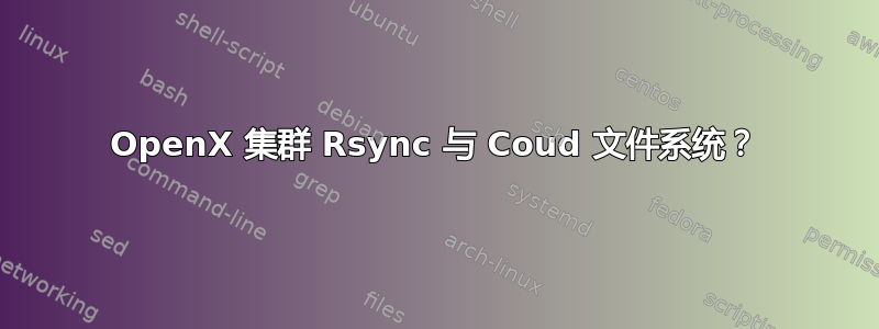 OpenX 集群 Rsync 与 Coud 文件系统？