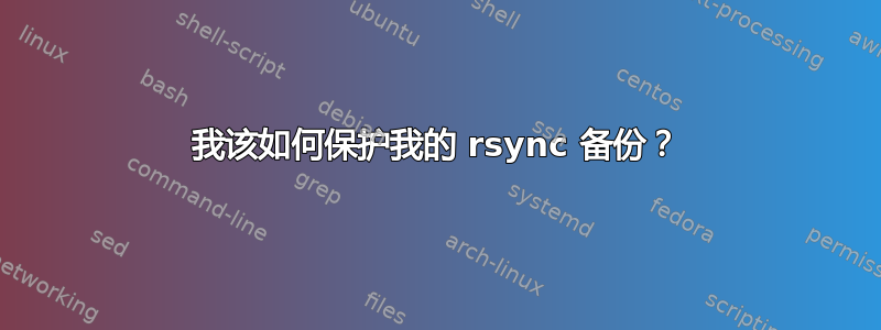 我该如何保护我的 rsync 备份？