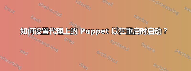 如何设置代理上的 Puppet 以在重启时启动？