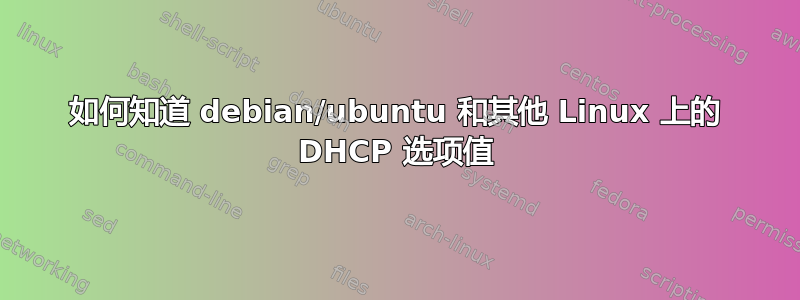 如何知道 debian/ubuntu 和其他 Linux 上的 DHCP 选项值