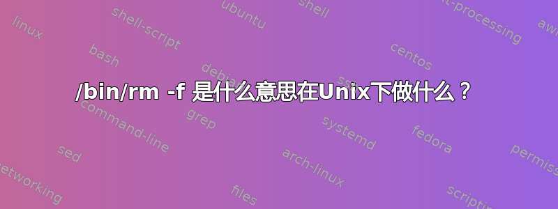 /bin/rm -f 是什么意思在Unix下做什么？