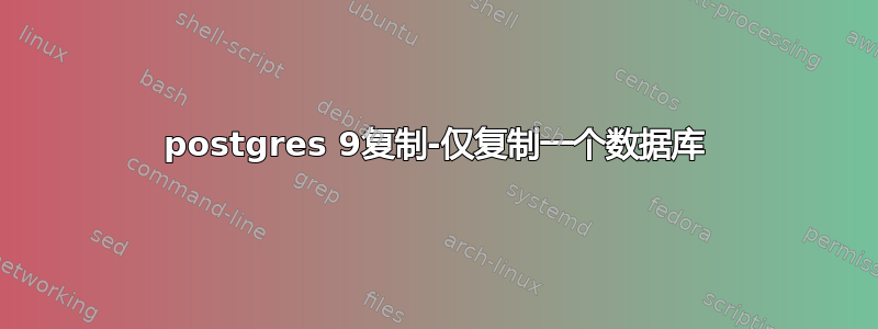 postgres 9复制-仅复制一个数据库