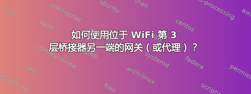 如何使用位于 WiFi 第 3 层桥接器另一端的网关（或代理）？