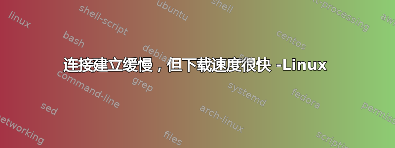 连接建立缓慢，但下载速度很快 -Linux