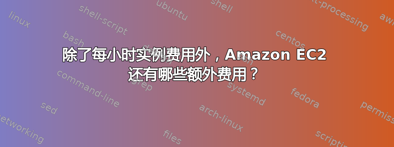 除了每小时实例费用外，Amazon EC2 还有哪些额外费用？