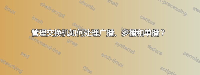 管理交换机如何处理广播、多播和单播？