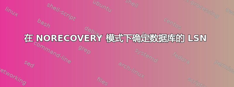 在 NORECOVERY 模式下确定数据库的 LSN