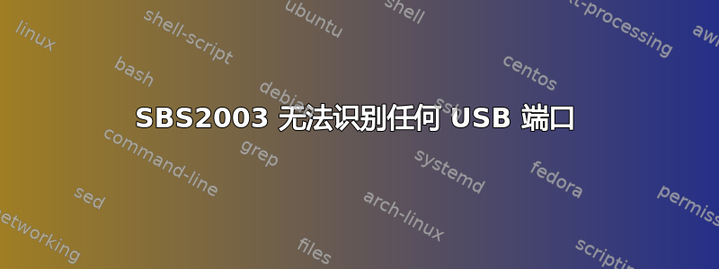 SBS2003 无法识别任何 USB 端口