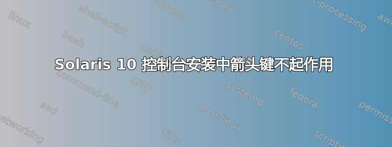 Solaris 10 控制台安装中箭头键不起作用