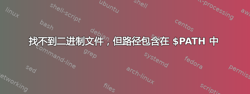 找不到二进制文件，但路径包含在 $PATH 中