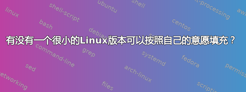 有没有一个很小的Linux版本可以按照自己的意愿填充？