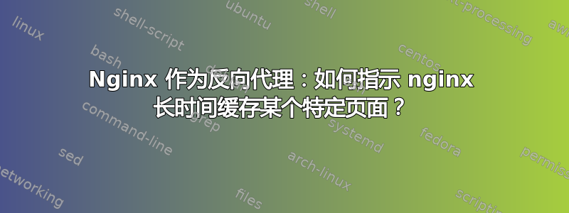 Nginx 作为反向代理：如何指示 nginx 长时间缓存某个特定页面？