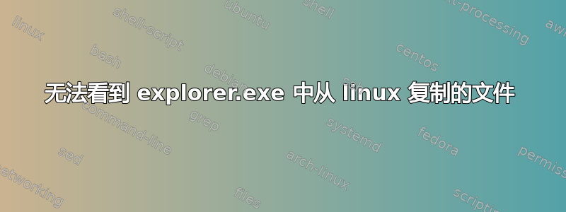 无法看到 explorer.exe 中从 linux 复制的文件