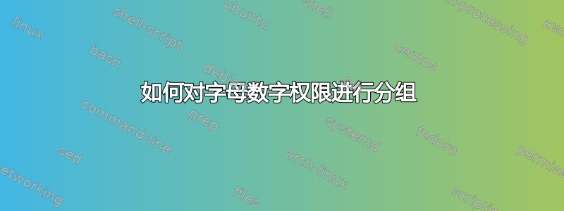 如何对字母数字权限进行分组