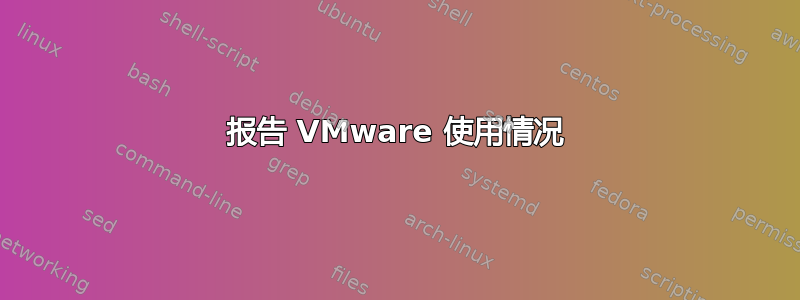 报告 VMware 使用情况