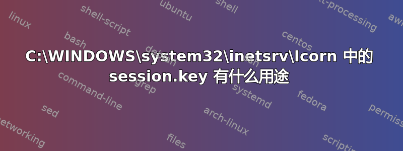 C:\WINDOWS\system32\inetsrv\Icorn 中的 session.key 有什么用途