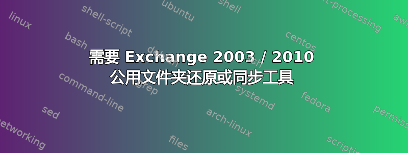 需要 Exchange 2003 / 2010 公用文件夹还原或同步工具