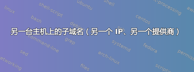 另一台主机上的子域名（另一个 IP、另一个提供商）