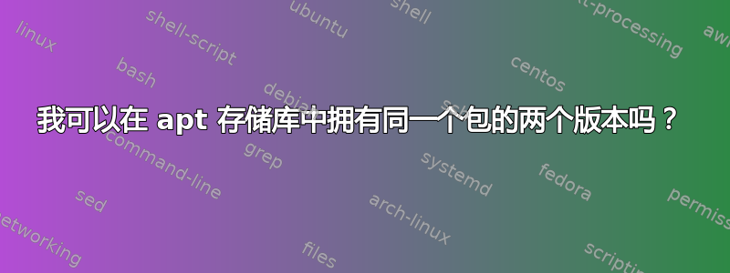 我可以在 apt 存储库中拥有同一个包的两个版本吗？