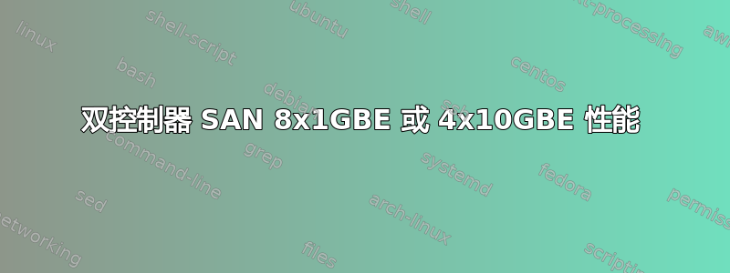 双控制器 SAN 8x1GBE 或 4x10GBE 性能