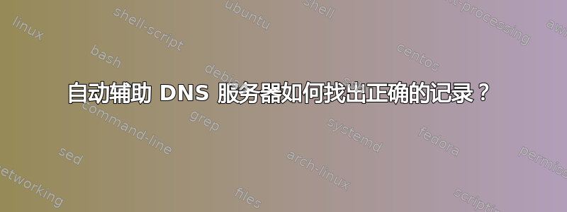 自动辅助 DNS 服务器如何找出正确的记录？