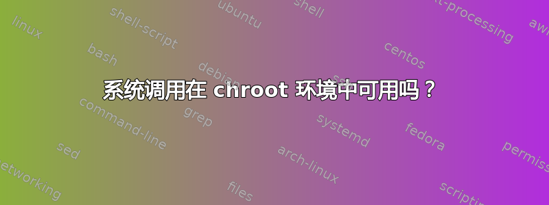 系统调用在 chroot 环境中可用吗？