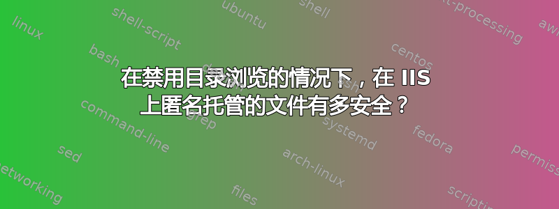 在禁用目录浏览的情况下，在 IIS 上匿名托管的文件有多安全？