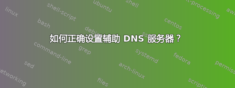 如何正确设置辅助 DNS 服务器？