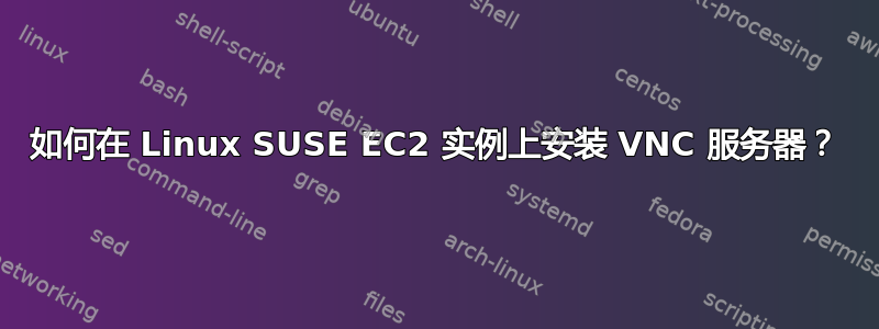 如何在 Linux SUSE EC2 实例上安装 VNC 服务器？