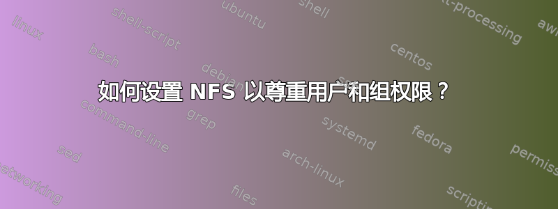 如何设置 NFS 以尊重用户和组权限？