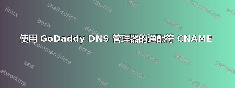 使用 GoDaddy DNS 管理器的通配符 CNAME