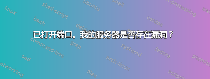 已打开端口。我的服务器是否存在漏洞？