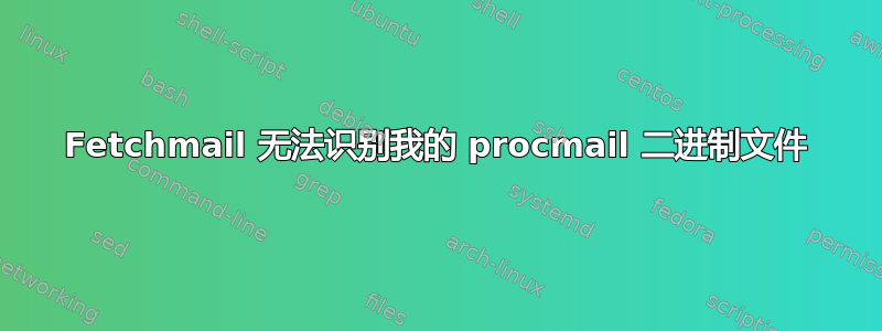 Fetchmail 无法识别我的 procmail 二进制文件