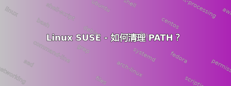 Linux SUSE - 如何清理 PATH？