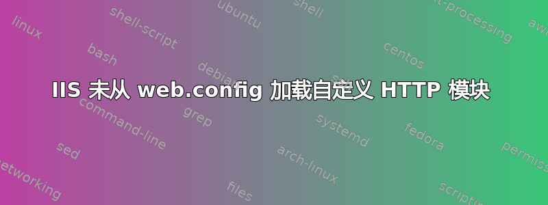 IIS 未从 web.config 加载自定义 HTTP 模块