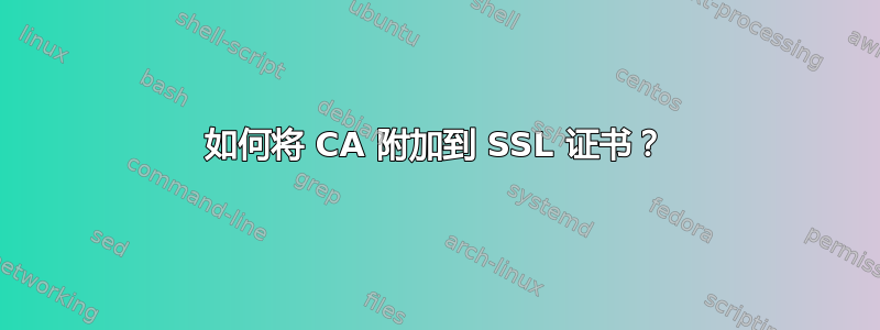 如何将 CA 附加到 SSL 证书？