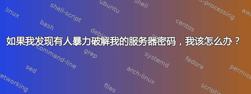 如果我发现有人暴力破解我的服务器密码，我该怎么办？