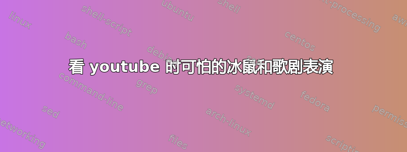 看 youtube 时可怕的冰鼠和歌剧表演