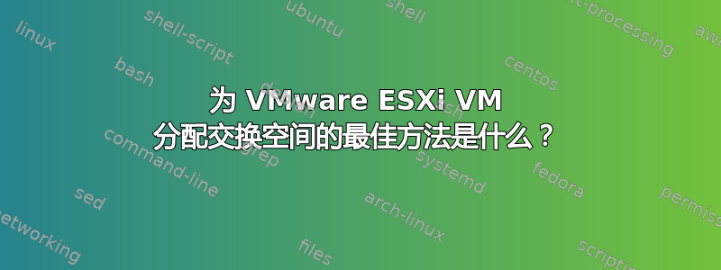 为 VMware ESXi VM 分配交换空间的最佳方法是什么？