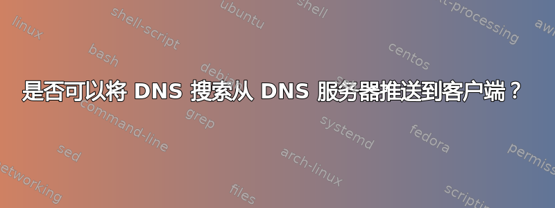 是否可以将 DNS 搜索从 DNS 服务器推送到客户端？