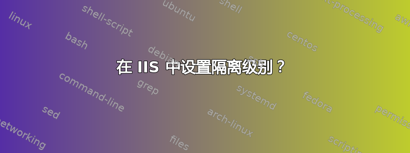 在 IIS 中设置隔离级别？